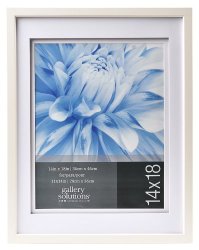 Gallery Solutions Airfloat Photo Frame with 14 by 18-Inch Matted Opening to Display 11 by 14-Inch Photo, White