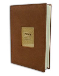 Golden State Art Photo Album, Holds 300 4″x6″ pictures, 3 per page, Suede Cover, Rusty Bronze