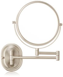 Jerdon JP7507NB 8-Inch Wall Mount Makeup Mirror with 7x Magnification, Nickel Beaded Finish
