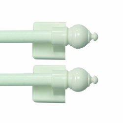 Kenney Sidelight Magnetic Window Curtain Rod, 8.75 to 15.75-Inch, White