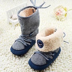 Kidstree(TM) Toddler Boots, Soft baby shoes, 0-18M Winter Baby Boy Snow Boots Soft Sole Lace Up baby Soft Toddler Boots Shoes (13)
