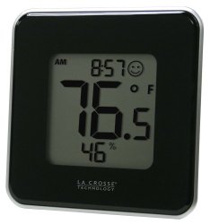 La Crosse Technology 302-604B Black Indoor Digital Thermometer & Hygrometer Station with MIN/MAX records & Comfort level icon