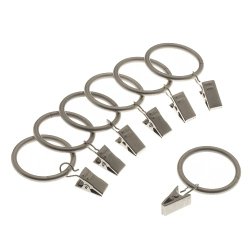 Levolor A58720012 Classic Clip Rings for Rods up to 1-Inch Diameter, Satin Nickel, 7-Pack