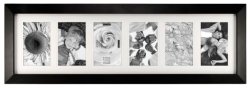 Malden International Designs Berkeley Matted Black Wood 6-Opening 4 x 6″ Collage Picture Frame