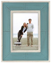 Malden Sun Washed Woods Turquoise Distressed Picture Frame, 5 by 7-Inch