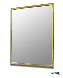 MONOINSIDE Small Framed Wall Mirror, Gold Finish, 10″ X 12″ Inches