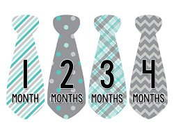 Months in Motion 712 Monthly Baby Stickers Necktie Tie Baby Boy Months 1-12