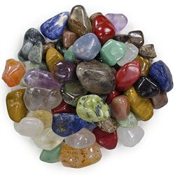 Natural Tumbled Stone Mix – 25 Pcs – Small Size – 0.75″ to 1″ Avg.
