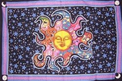 Psychedelic Celestial Tapestry-Wall-Beach-Bed-Many Uses (84 x 55 inches)