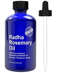Rosemary Essential Oil – Big 4 Oz – 100% Pure & Natural Therapeutic Grade – Premium Quality – Great for Hair Strengthening and Dandruff as well Aches & Pains