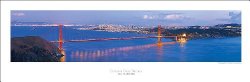 San Francisco Golden Gate Bridge At Night Art Print Panoramic #9 (Panorama) Poster