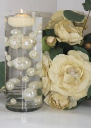 Unique Ivory Pearl Beads Including Clear JellyBeadZ®. Great for Wedding Centerpieces and Decorations
