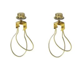 Upgradelights® 2 Lamp Shade Bulb Clip Adapters (Clip on with Shade Attaching Finials)