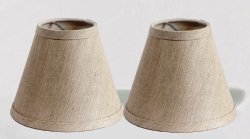 Urbanest Linen Chandelier Lamp Shades, 6-inch, Hardback Clip On, Oatmeal(set of 2)