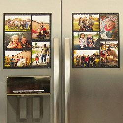 Wind & Sea Magnetic Picture Collage Frame  for Refrigerator, 2-Pack, Black