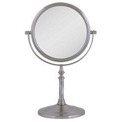 Zadro VAN45 Two-Sided Vanity Swivel Mirror, Satin Nickel, 1X-5X