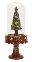 12″ Vintage-Style Glass Domed Christmas Tree Table Top Decoration