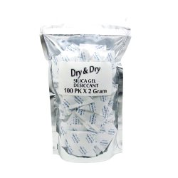 2 Gram Pack of 100 “Dry&Dry” Silica Gel Packets Desiccant Dehumidifiers
