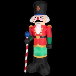 6.5 Tall Christmas Red Lighted Nutcracker LED Airblown Inflatable By Gemmy Outdoor Yard Decoration