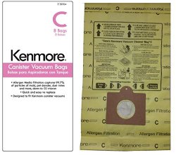 8 Kenmore Style C & Style Q Allergen Filtration Canister Vacuum Bags, 50104. Also Fits Panasonic C-5, C-18.
