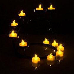 AGPtek® Set of 100 Flameless & Smokeless Realistic Light LED Candles Tealights Amber Yellow Operated on Batteries