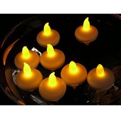AGPtek® yellow pool tea lights/Waterproof flameless LED candle lights set of 12
