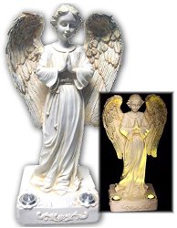 Beautiful Praying Solar Angel Statue With 2 Yellow LED Solar Angel Lights