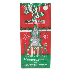 BRITE STAR Silver 18-Inch Icicle Tinsel – 2000 Strands