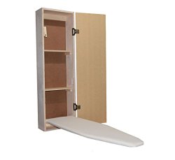 Built-in Ironing Board Cabinet Raw Wood, Iron Storage, Hide Away, Stow, Fold Away