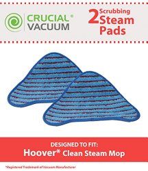 Crucial Vacuum 2 Hoover Scrubbing WH20200 Steam Mop Pads Fits Hoover WH20200 and WH20300, Compare to Part # WH01000, WH01010