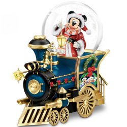 Disney Mickey Mouse Miniature Snowglobe: Santa Mouse Is Comin’ To Town by The Bradford Exchange