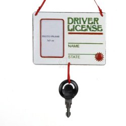 “Driver License” Picture Frame With Key Ornament For Personalization