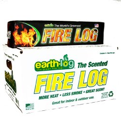 Earthlog , EL1000, Scented Manufactured Fire Log, Case, White-Green-Yellow Box, 12.75 “X 9.75″ X 6.5”