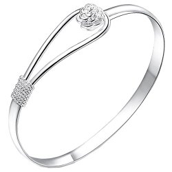 Harvest New 925 Sterling Silver Heart Love Bracelet Silver Chain Lady Women Jewelry Gift (Silver4)