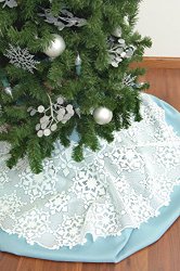 Heritage Lace Glisten Tree Skirt 36″ Round White w/Glitter