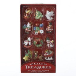 Kurt Adler 12-Piece Resin Petite Treasures Ornament Set, Mini