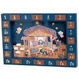 Kurt Adler Wooden Nativity Advent Calendar with 24 Magnetic Figures