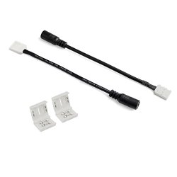 LE® Connector of Single Color LED Strip Light, Connector Strip to Power Adaptor, Pack of 2 Units
