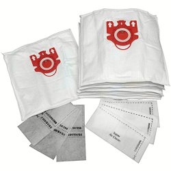 Microfiber Vacuum Bags Designed to Fit Miele FJM Models 15-pack with 6 Filters