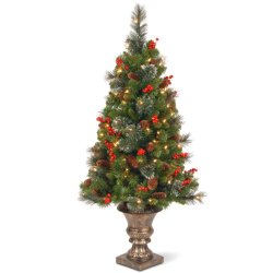 National Tree CW7-306-40 Crestwood Spruce Entrance Tree with 100 Clear UL-Lights, 4-Feet