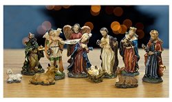 Nativity Figurine Set of 11 Polystone Figures 7/8″ to 2-3/4″H