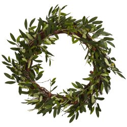 Nearly Natural 4773 Olive Wreath, 20-Inch, Green