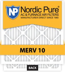 Nordic Pure 20x25x2 MERV 10 Pleated AC Furnace Air Filter, Box of 3