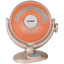 Optimus H-4438 14-Inch Energy-Saving Oscillating Dish Heater with Remote Control