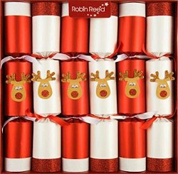 Robin Reed- Set of 6 Racing Glitter Reindeer Christmas Crackers 701