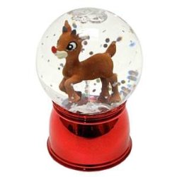 Roman 46750 – 3″ Rudolph Wibble Wobble Color Changing LED Mini Glitter Dome (Battery Operated)