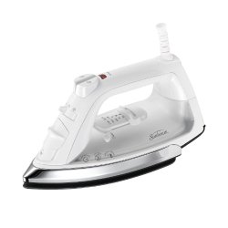 Sunbeam Classic 1200 Watt Mid-size Anti-Drip Non-Stick Soleplate Iron with Shot of Steam/Vertical Shot feature and 8′ 360-degree Swivel Cord, White/Clear, GCSBCL-317-000