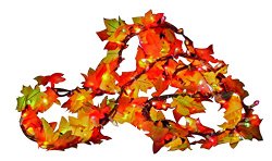 Sylvania Fall Color Lighted Leaf Garland Clear 9′