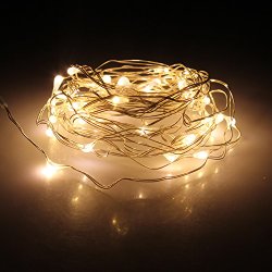 szminiled Copper Wire LED Christmas Light String 3m/10ft 30 LEDs Operated LED Fairy Light Warm White
