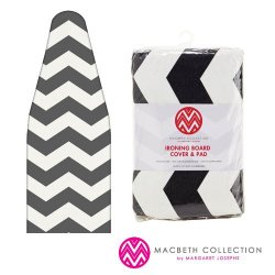 The Macbeth Collection Ironing Pad and Cover – Frequent Use – 15″ x 54″ – Chevron Graphite